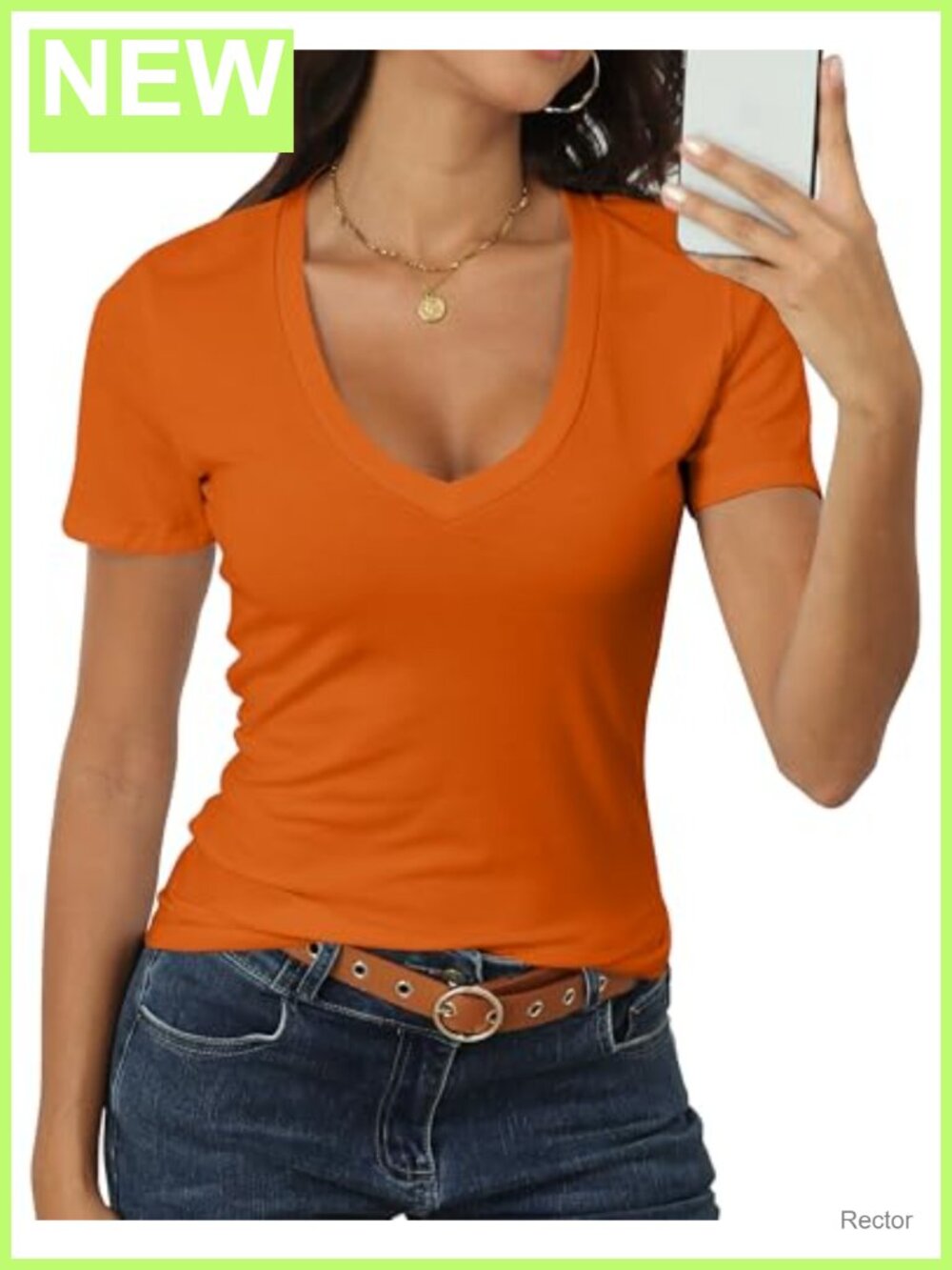Fitted Modal Cotton Short Sleeve V Neck T Shirt Tee